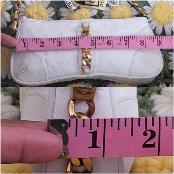 Juicy Couture Leather Ostrich Pattern Baguette Bag - Picture 10 of 14